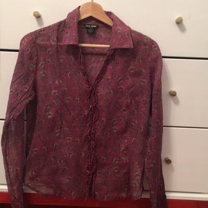 Sheer purple Guess top